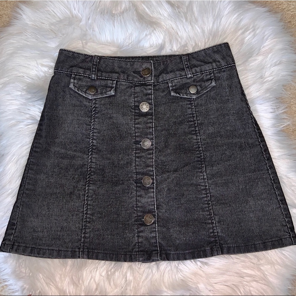 BDG Black Mini Corduroy Skirt